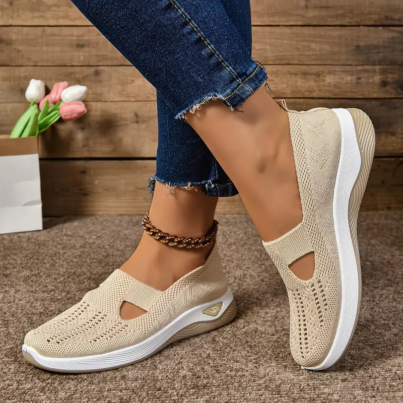 Women's comfortable breathable knitted sneakers