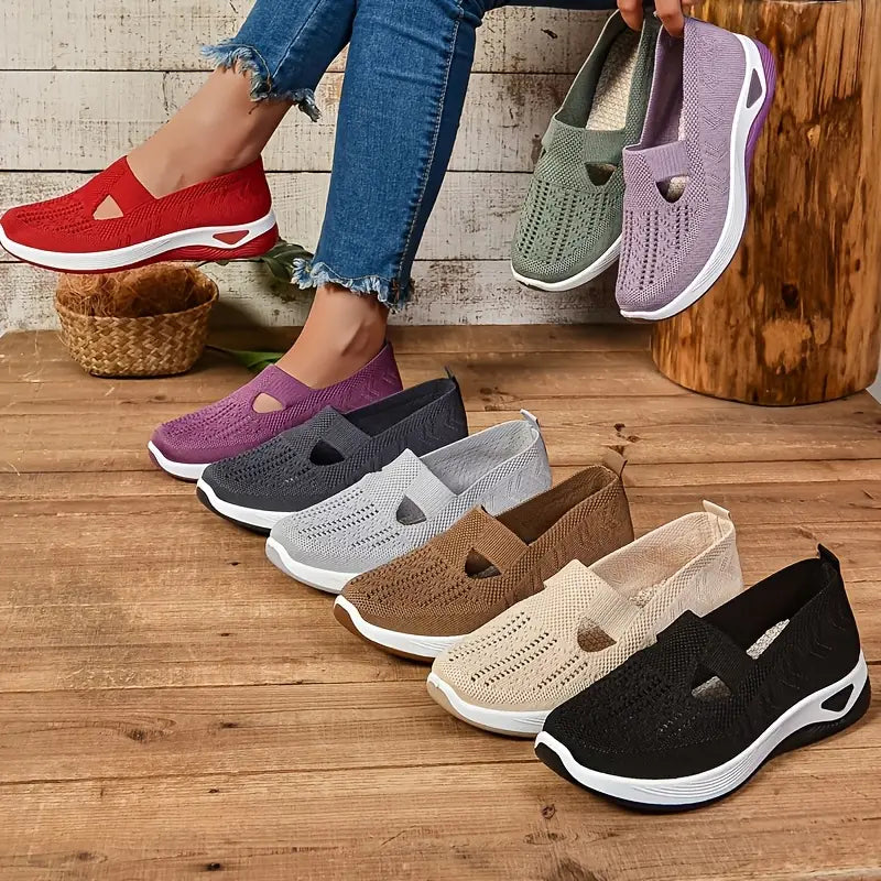 Women's comfortable breathable knitted sneakers
