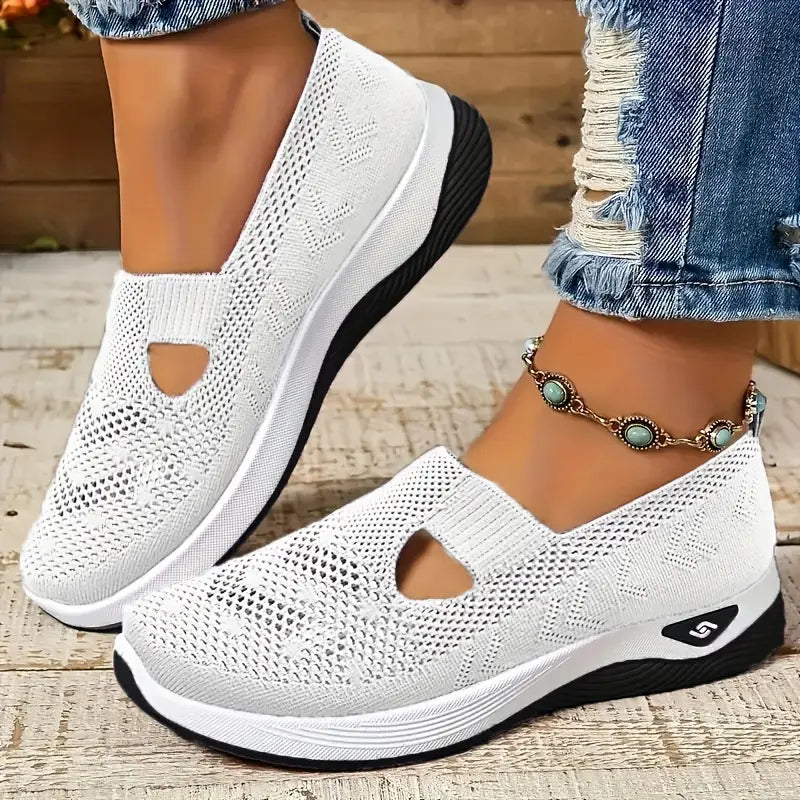 Women's comfortable breathable knitted sneakers