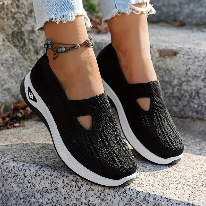 Women's comfortable breathable knitted sneakers
