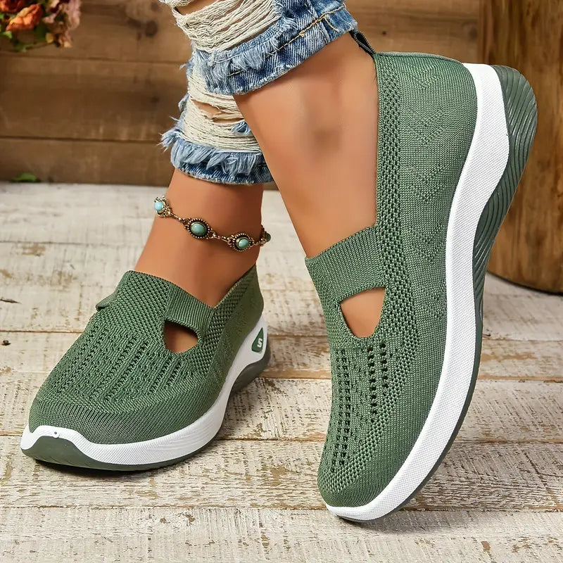 Women's comfortable breathable knitted sneakers