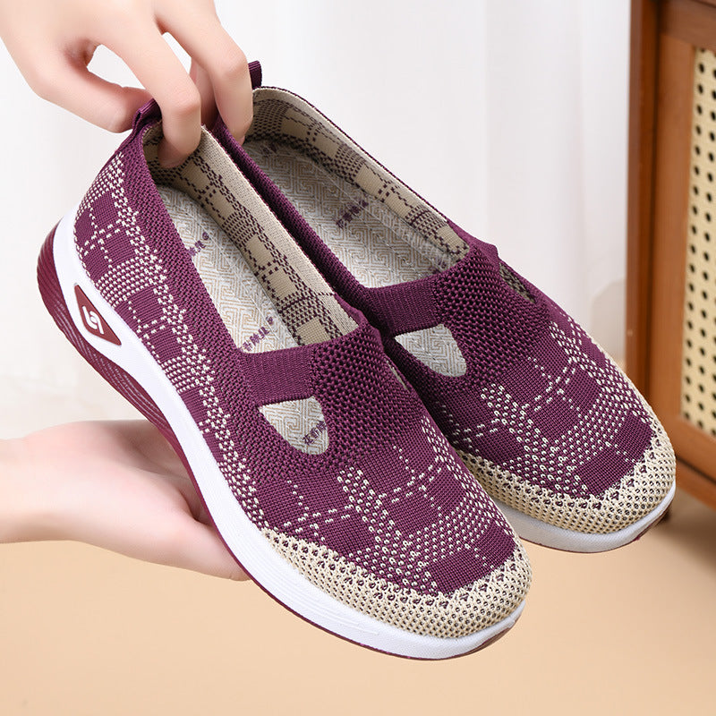 Women's comfortable breathable knitted sneakers