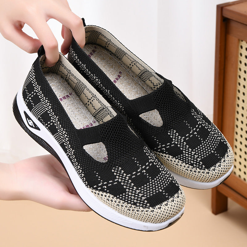 Women's comfortable breathable knitted sneakers