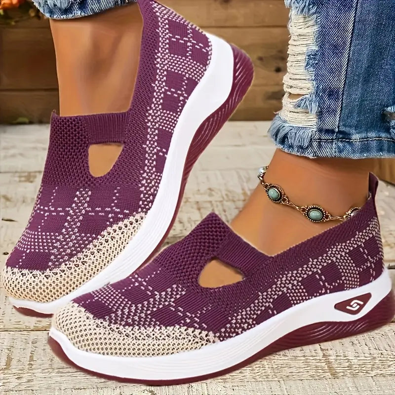 Women's comfortable breathable knitted sneakers